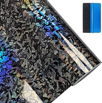 Forged Carbon Fiber Gloss Chameleon Vinyl Wrap Sticker Free Bubble Air Release DIY Decal Car Auto Vehicle Morotcycle Self Adhesive (30cm x 300cm)