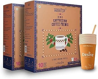 INDICUP Coffee Premix Pack of 1-10 sachets Instant mix Refreshing taste (20 sachets)
