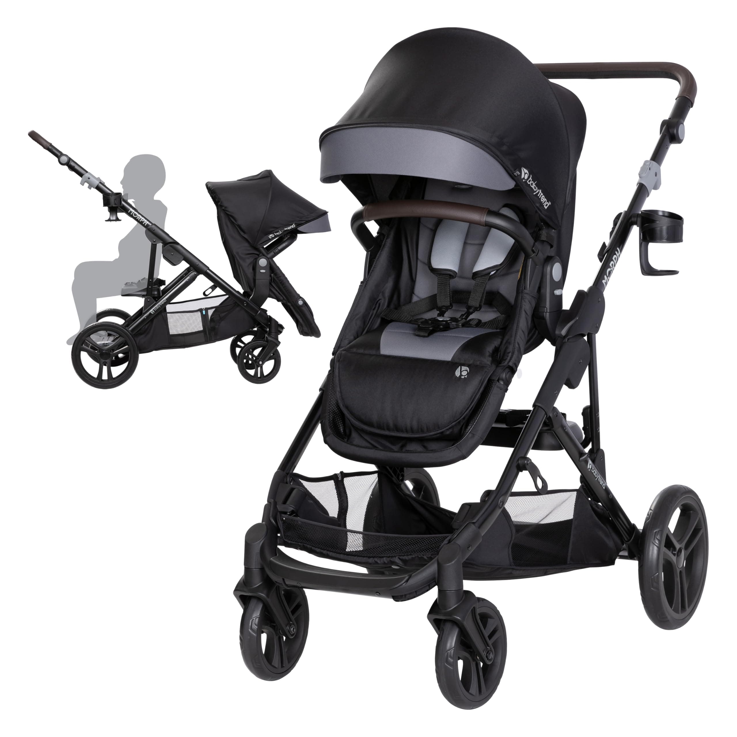 Baby Trend Morph Single to Double Modular Stroller, Dash Black