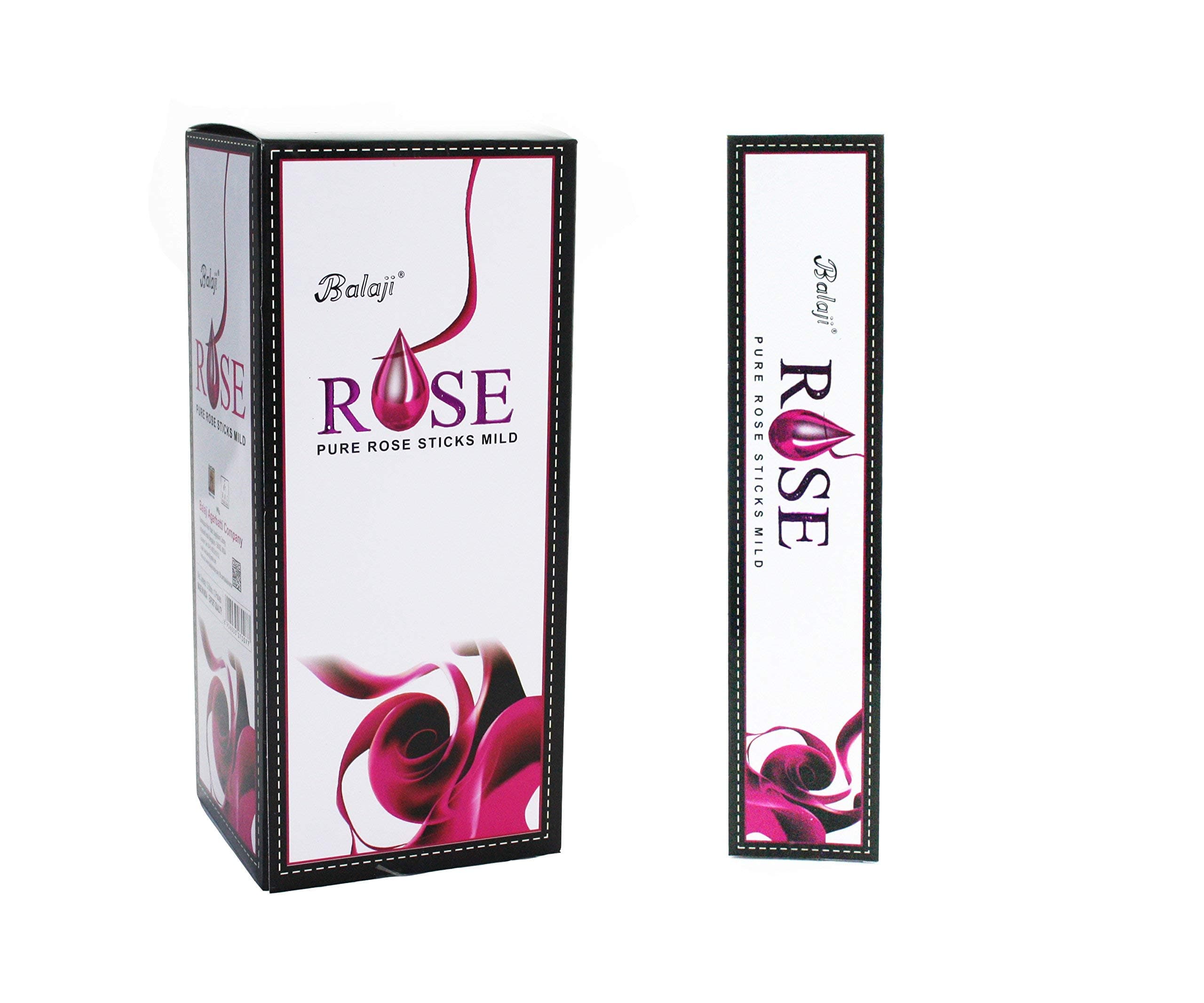 Pure Rose Mild Incense Sticks, (12 Units x 15 Sticks), Brown, 11 x 9.7 x 25 cm