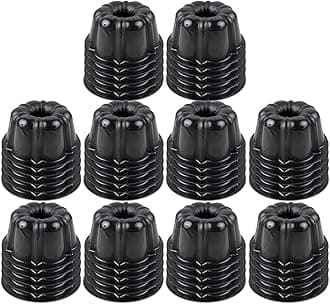 O’Creme Mini Flan Molds Pan – Reusable Bakeable Plastic Flanera/Molde Para Gelatina & Chocoflan – Non-Stick Silicone Baking Cups For Baking and Much More - 50 QTY Pack