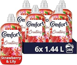 Comfort Creations Strawberry & Lily Fabric Conditioner with Stay Fresh technology for 100 days of freshness + fragrance* 6x 1.44 L (288 washes)