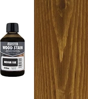 Wood Stain Water Based - 8.5oz/250ml - Indoor Furniture Stain Light & Dark Finishes - Special Non Toxic & Eco Friendly Formula - Wood Stain for Crafts - Color: Medium Oak