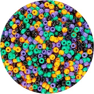 1100 PCS Halloween Pony Beads,Halloween Craft Beads for Bracelet Jewelry Making,Hair Bulk Bracelet,KandiBeads,Cuentas para Pulseras
