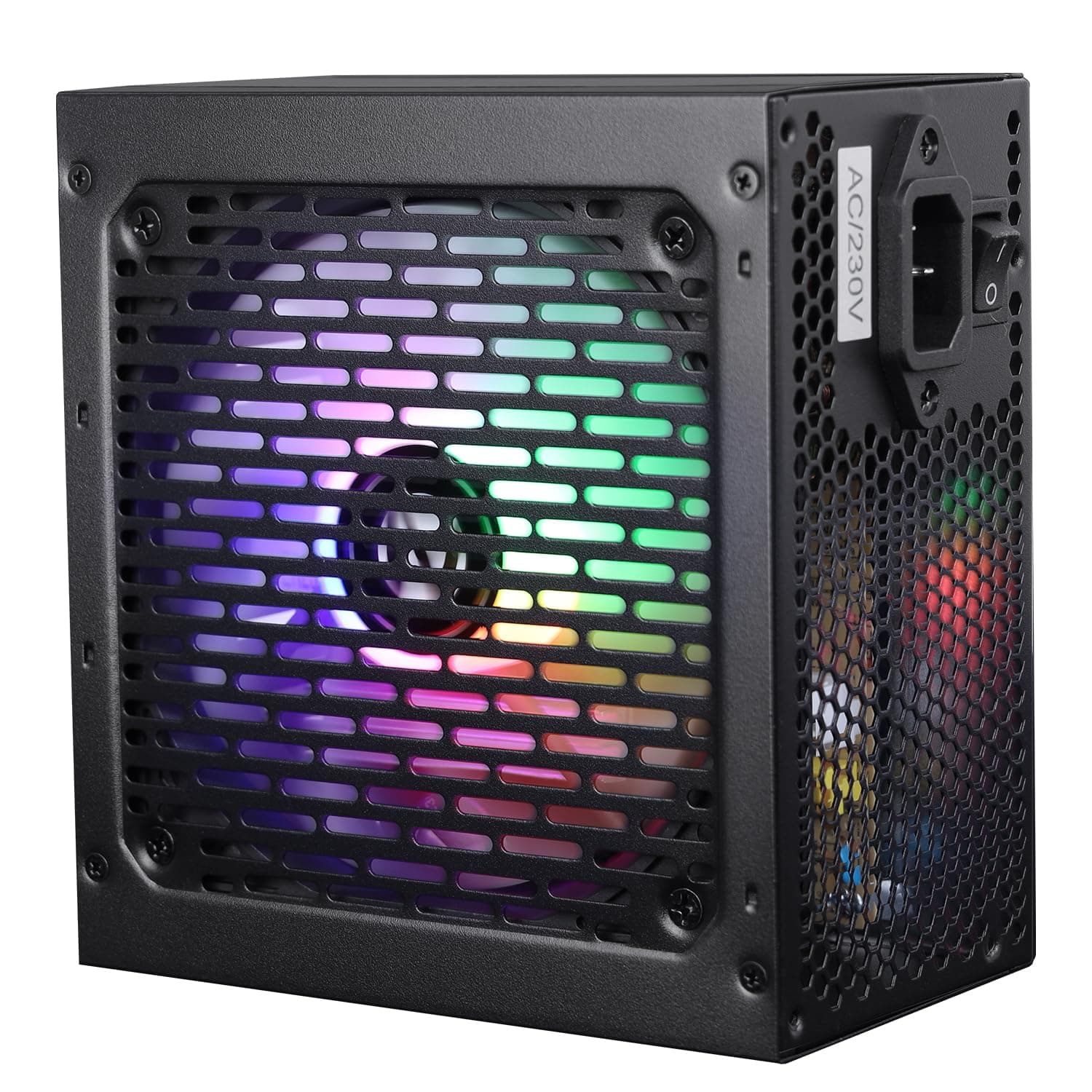 ZEBRONICS VS500Z 500W Non Modular Premium Power Supply with Silent 120mm RGB Fan, Long Flat Cables, PCIe x 1, SATA x 4, 12V 32A (Max.), Over Voltage/Short Circuit Protection(Black)