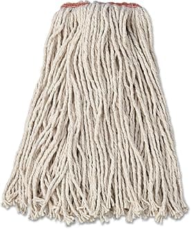 Rubbermaid Commercial Products FGF11600WH00 Premium Cut-End Cotton Mop, 16 oz, 1" Headband (Pack of 12)