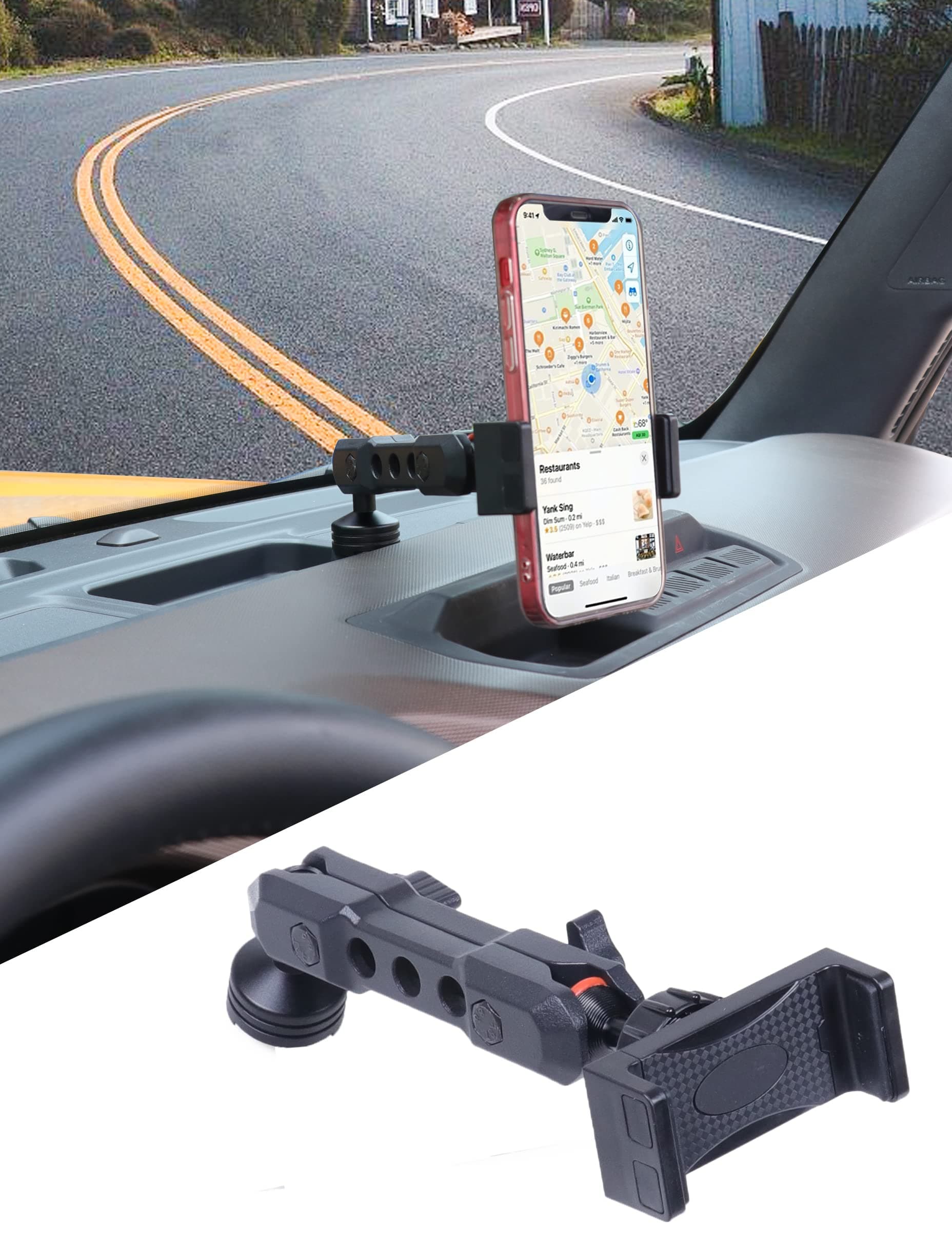 sukemichi Phone Mount for Bronco, Dash Cell Phone Holder Dashboard Phone Hold...