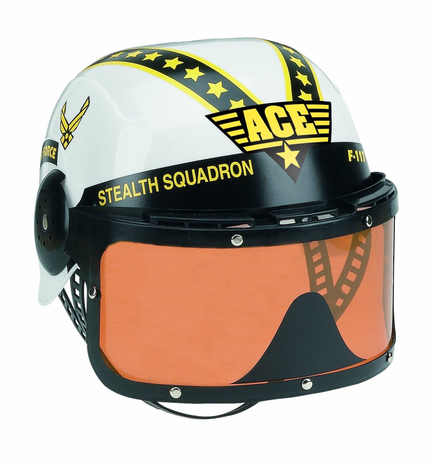 Aeromax Jr. Armed Forces Pilot Helmet with Tinted, Movable Visor White, Fits Ages 3-12