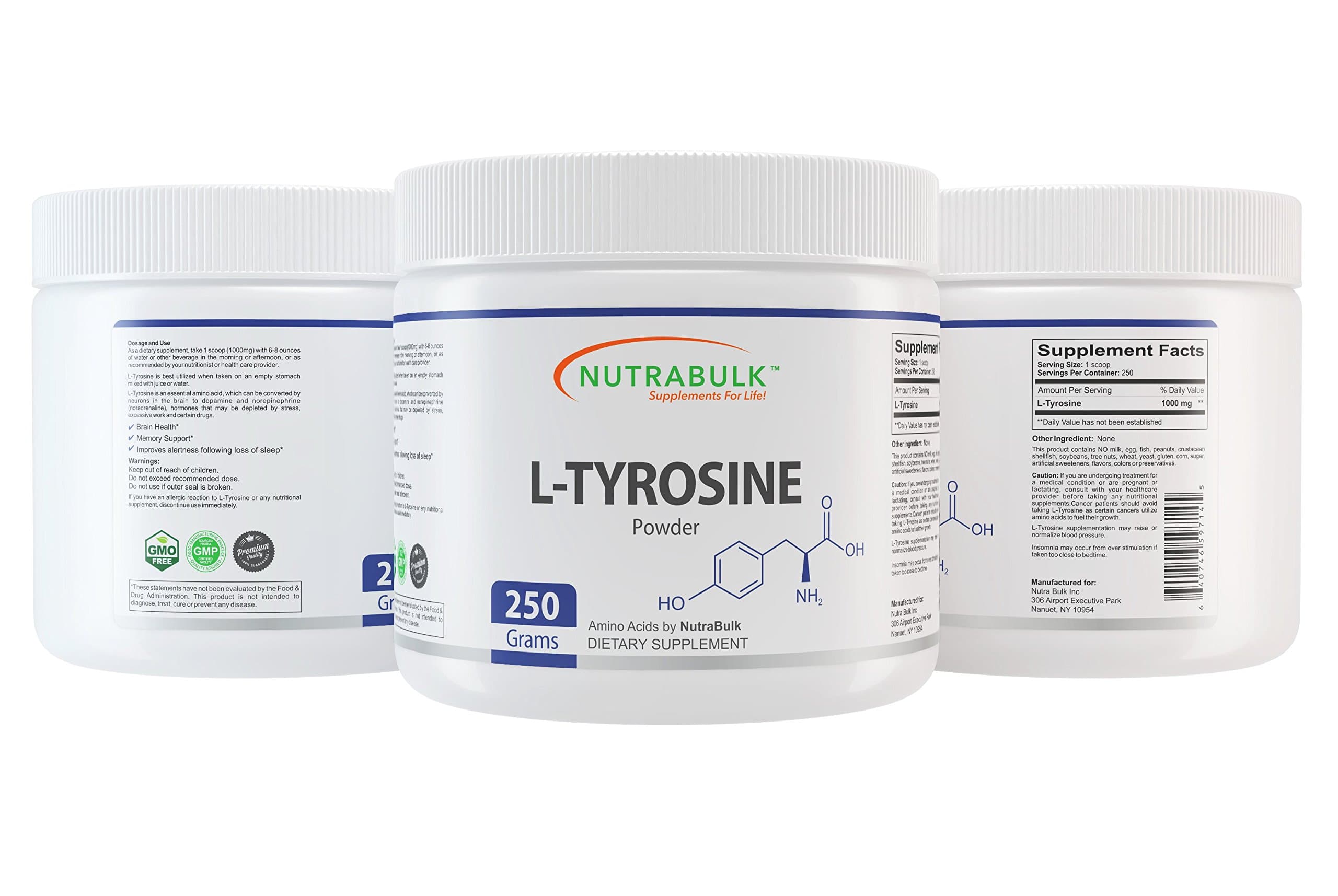 NutraBulk L-Tyrosine Powder - 250 Gram (8.8oz)