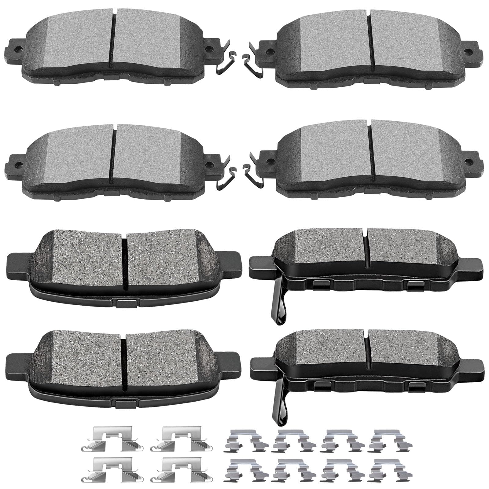 Brake Pads Kits Front Semi-Metal Rear Ceramic 8pcs Fit for 2013 2014 2015 2016 2017 for Nissan Altima