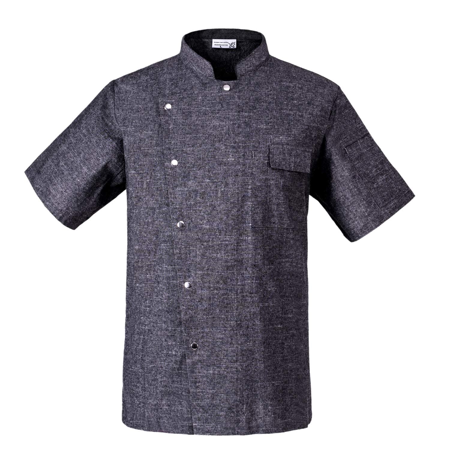 Breathable Men's Short Sleeve Chef Coat Uniform Grey for Restaurant Chef Kitchen Work Clothes