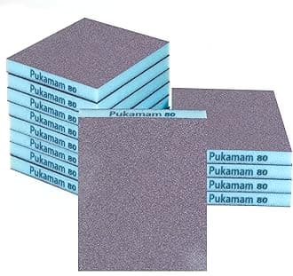 12 Pack Sanding Sponge, Washable and Reusable Sanding Blocks 80 Grit Wet Dry Sand Paper for Wood Drywall Metal Furniture