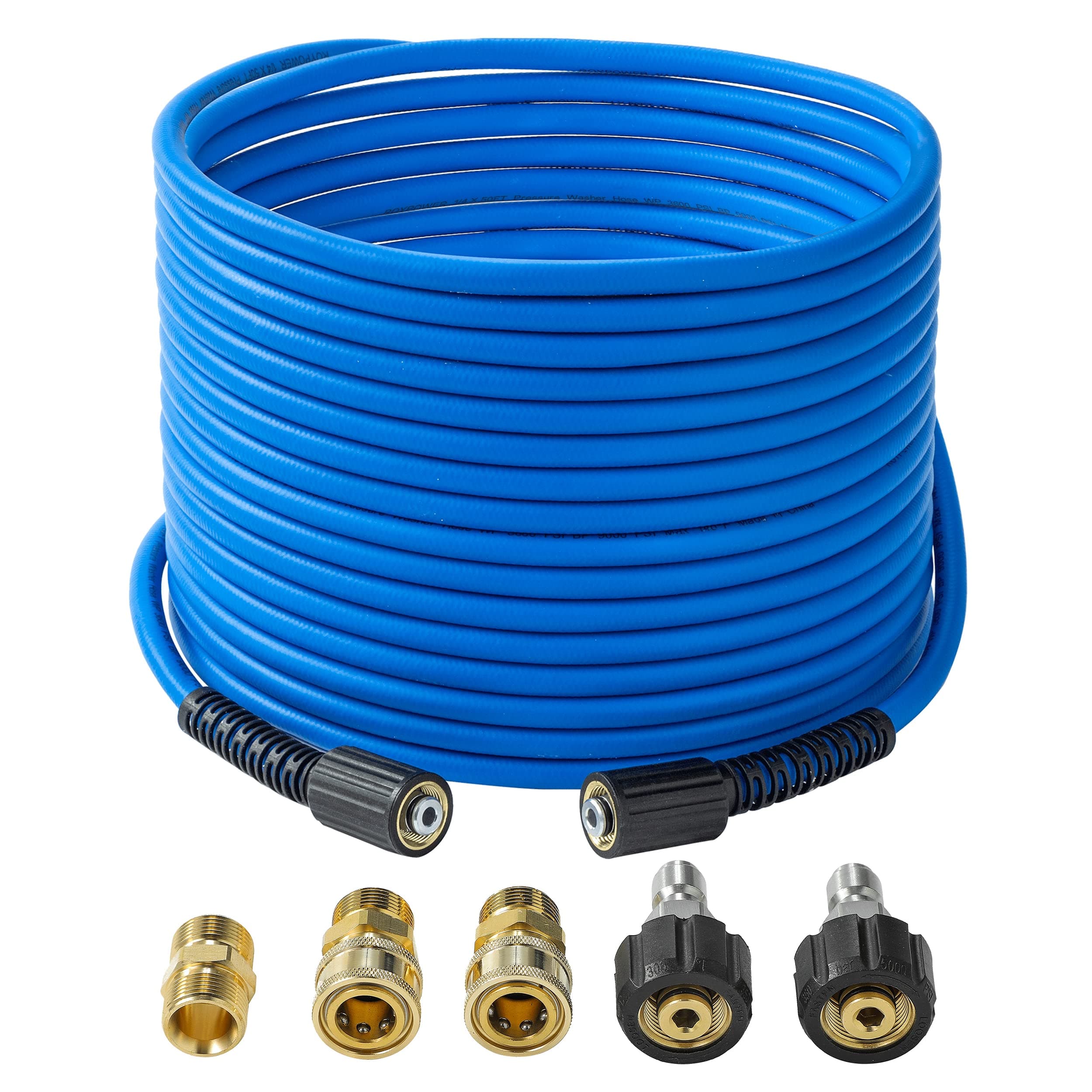Pressure Washer Hose – 1/4" X 50 FT High Power Washer Extension Hose – Kink & Wear Resistant High Pressure Hose for Replacement – Compatible with M22 Fittings – 3600PSI