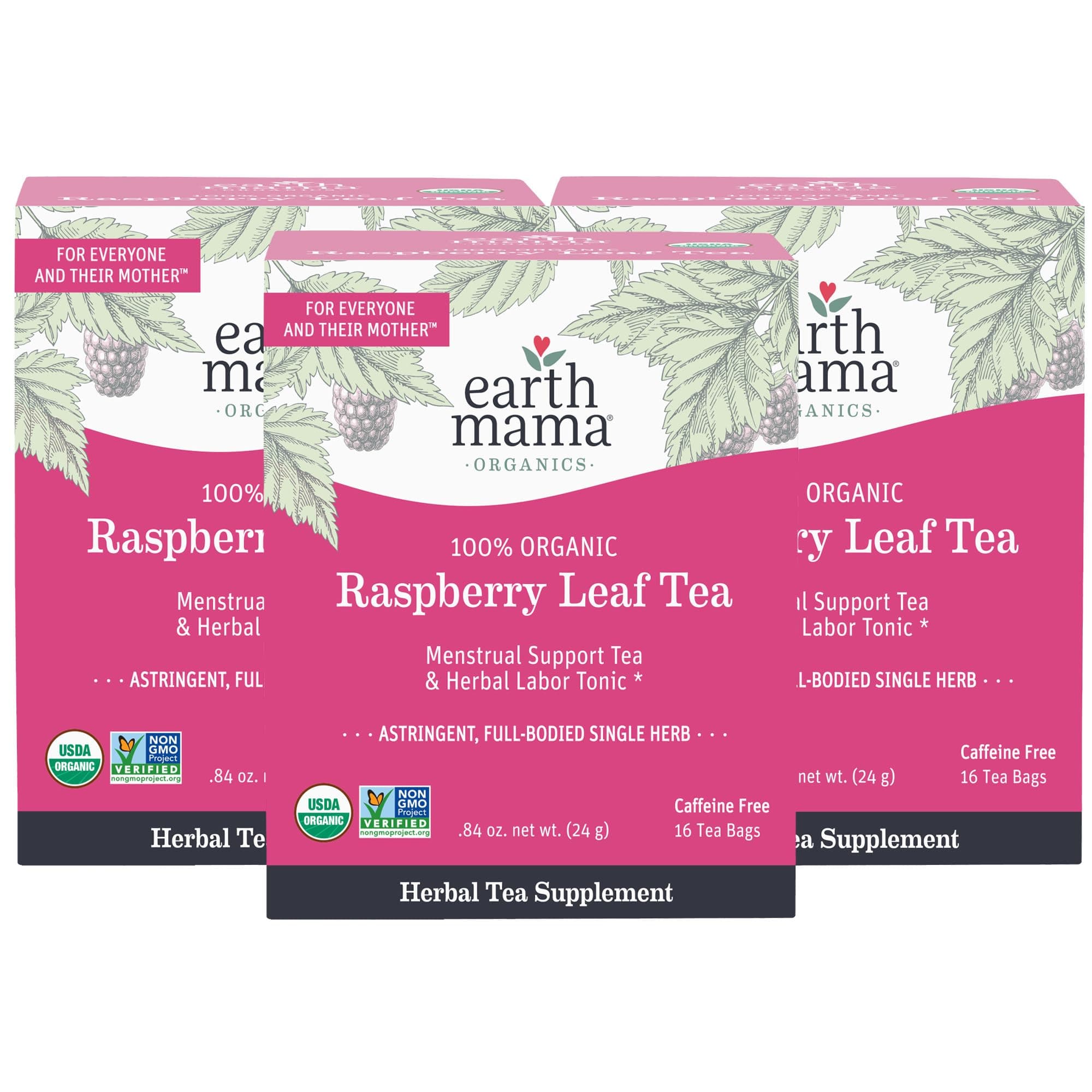 Earth Mama Organic Red Raspberry Leaf Tea | Labor Prep & Menstrual Support Herbal Tea, Pregnancy & Postpartum Care Recovery | 48 Teabags | Caffeine Free & Non-GMO
