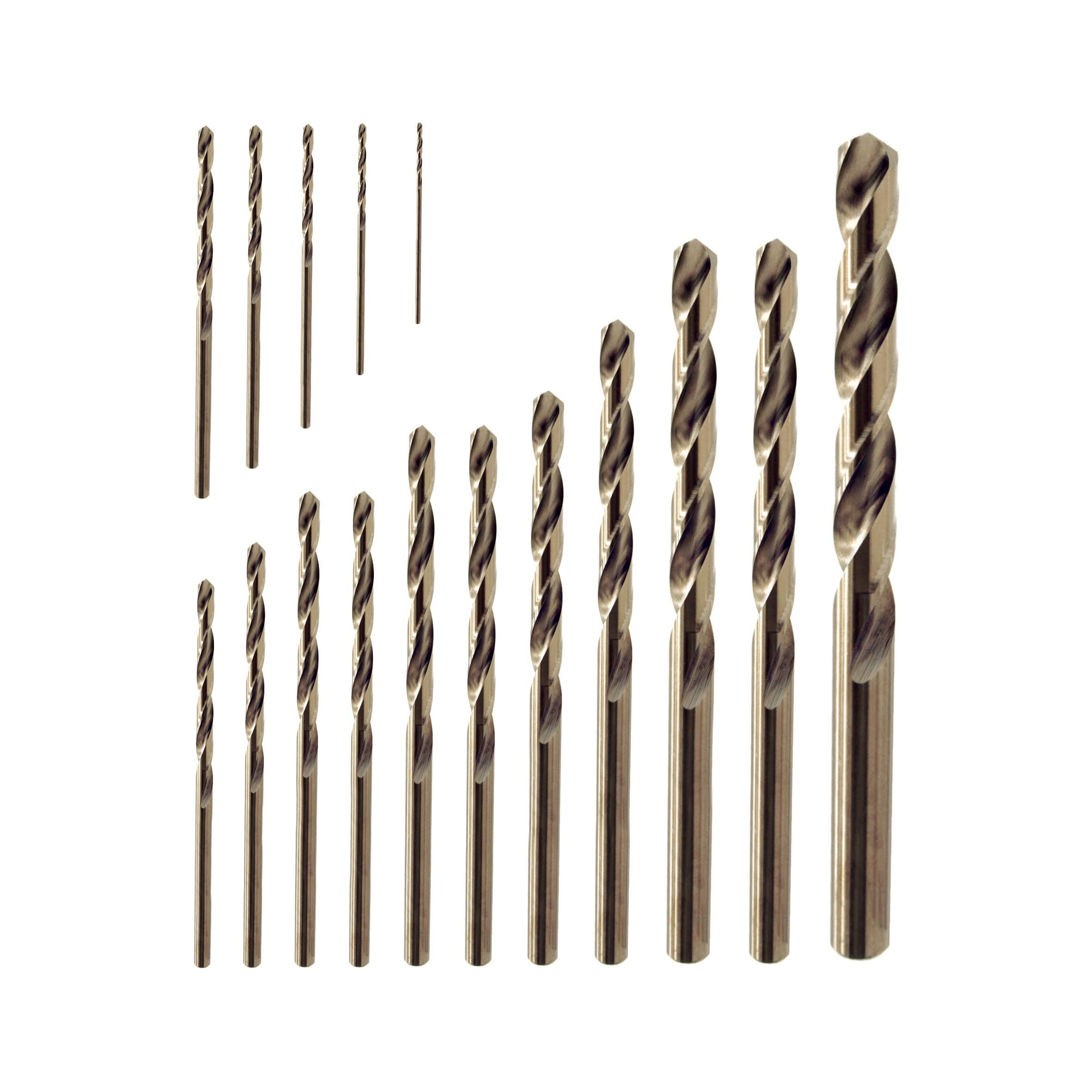 16PCS Twist Drill Bit Set, 1mm-10mm Titanium Cobalt M35 HSS Metal Drill Bit Industrial Tool for Stainless Steel, Steel, Copper, Iron, Aluminum, Wood and Plastic