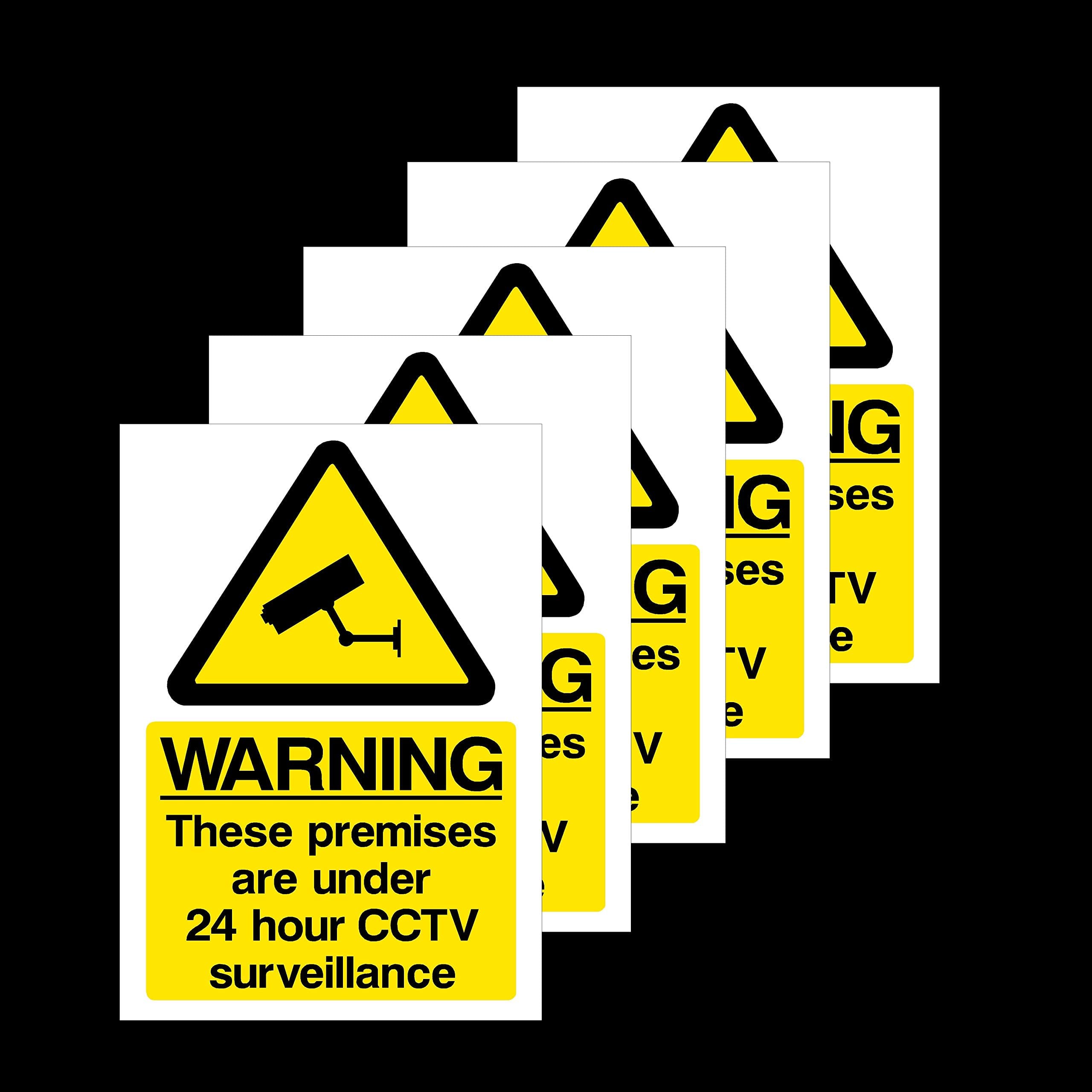 5x Warning These Premises are under 24 Hour CCTV Surveillance Rigid Plastic Sign 150x200mm