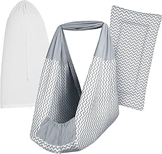 Baby Cradle Set Swing/Jhula (Thottil Cloth, Palna, Dolna) | Hanging Cradle Cloth with Removable Bed and Mosquito Net | Up to 15 kg | Up to 2 Years | CRA-Print MELANCHI Stripe