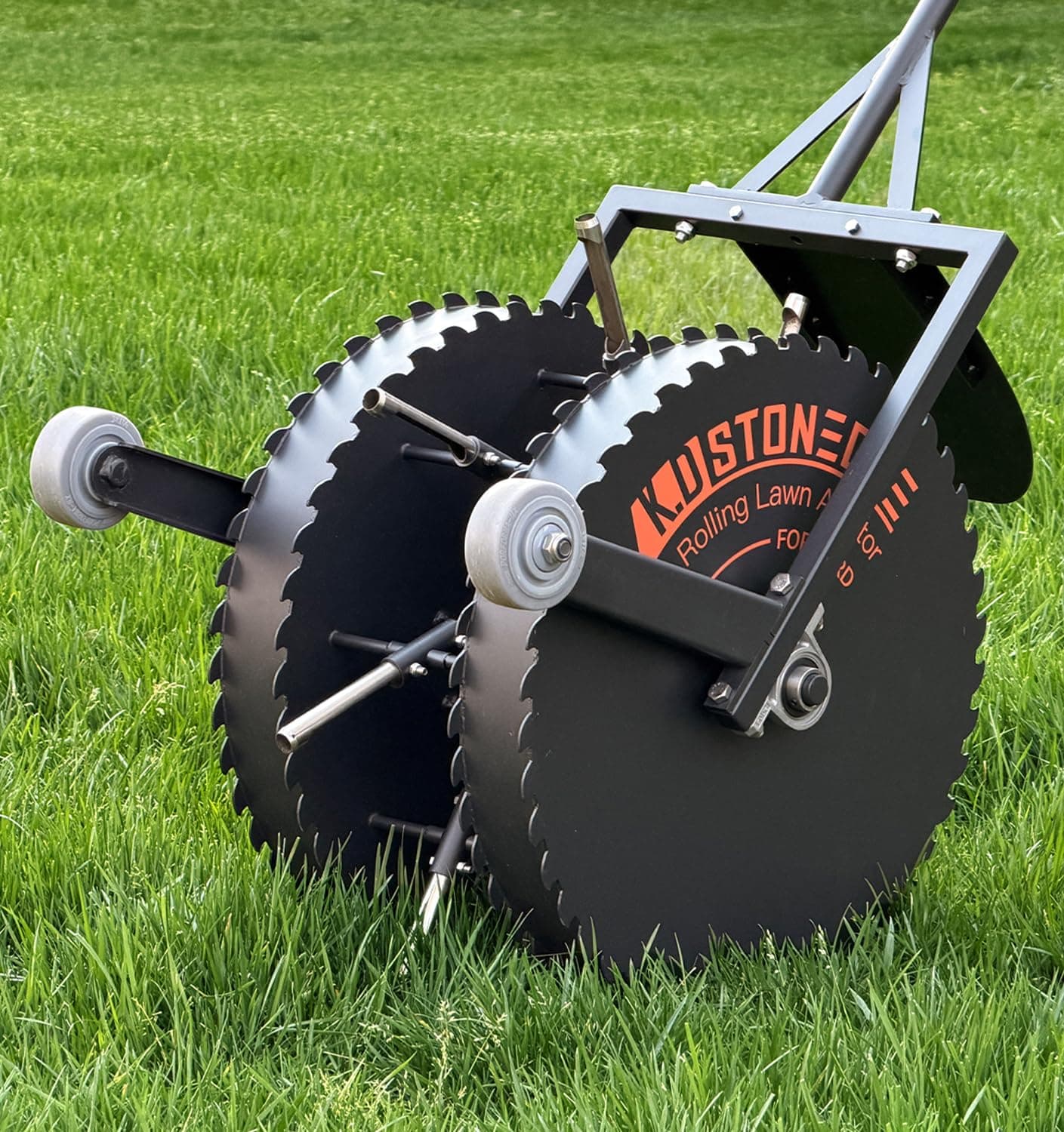 Patented Rolling Lawn Coring Aerator Yard Grass Pulling Plugs Manual Aeration Tool Push Roller Rotary Compacted Garden Soil Loosening