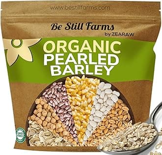Be Still Farms Organic Pearl Barley Grain (4.8lb) - Pearled Barley Seeds for Soup Pot in Bulk - Not Hulled | Similar to Hulless Barley | Quick Cook Barley for Porridge Cereal | USDA Organic | Vegan