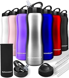 Insulated Stainless Steel Water Bottle Bundle - Stainless Steel