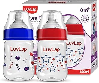 Luv Lap N Flo W Neck F Botl, 150ml, Pack of 2, Floral/Stars