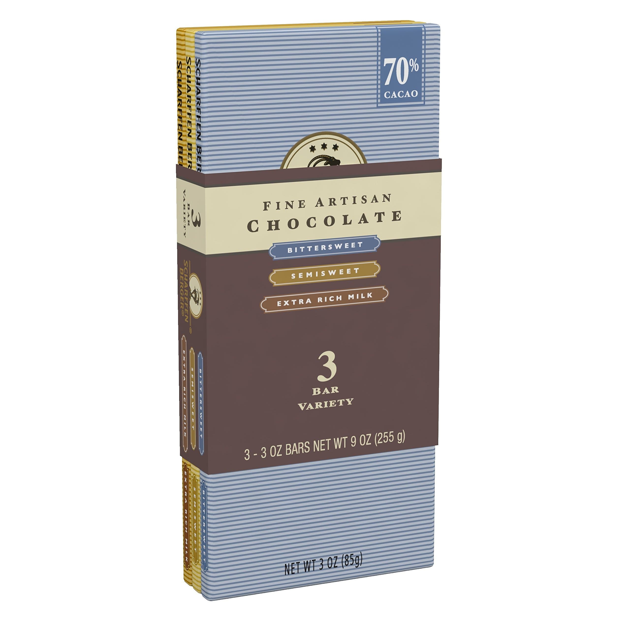 SCHARFFEN BERGER 3-Bar Chocolate Assortment, 9 Ounce