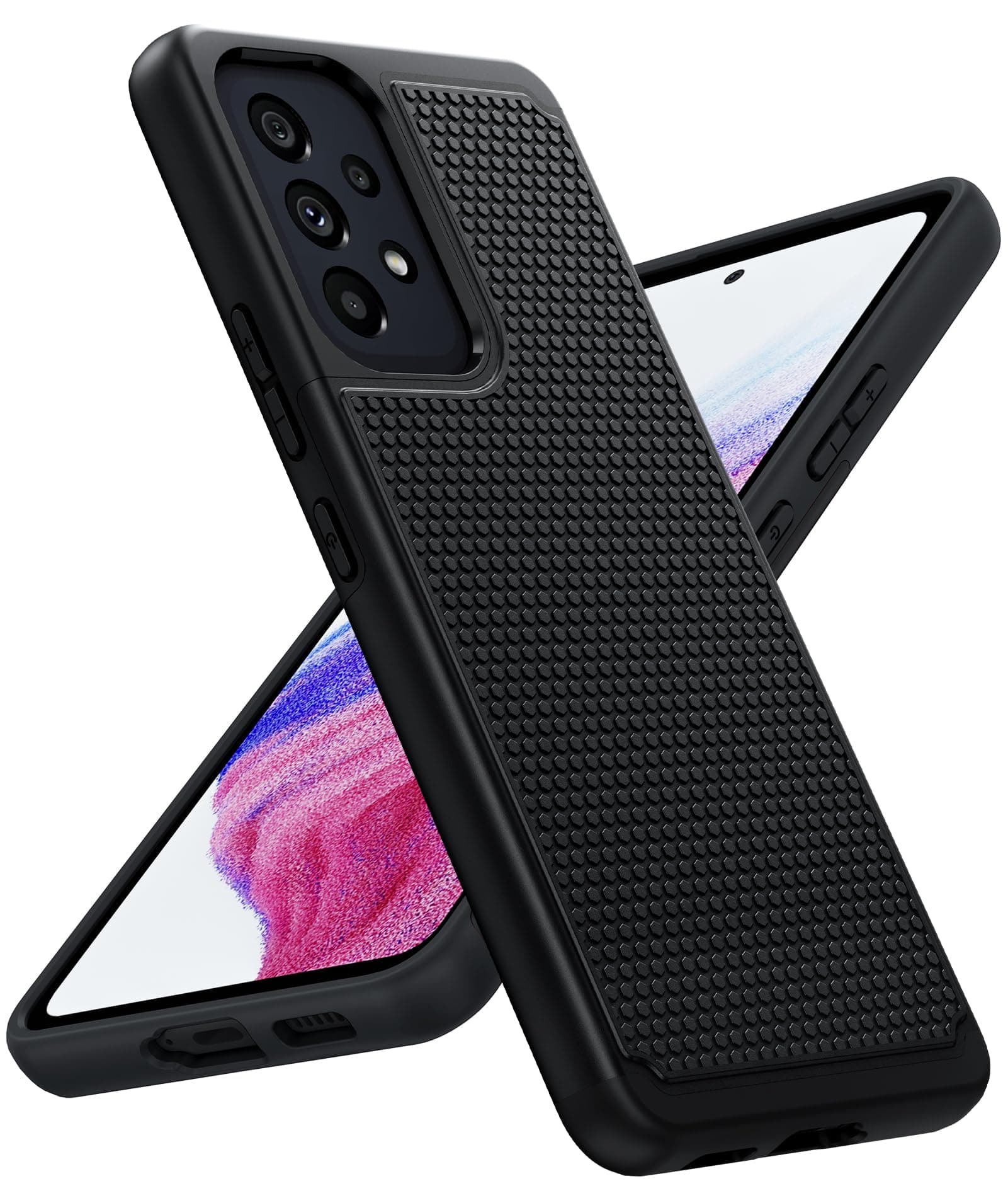 BNIUT for Galaxy A53-5G Phone Case: Samsung A53 5G Military Grade Drop Protection, 14ft Drop Tested, Anti-Slip Matte Textured, TPU+PC Dual Layer Shockproof Cover (Black)