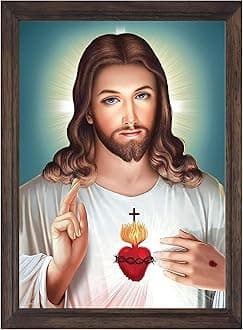 LED Sacred Heart of Jesus Wall Frame (Multicolor, 32)