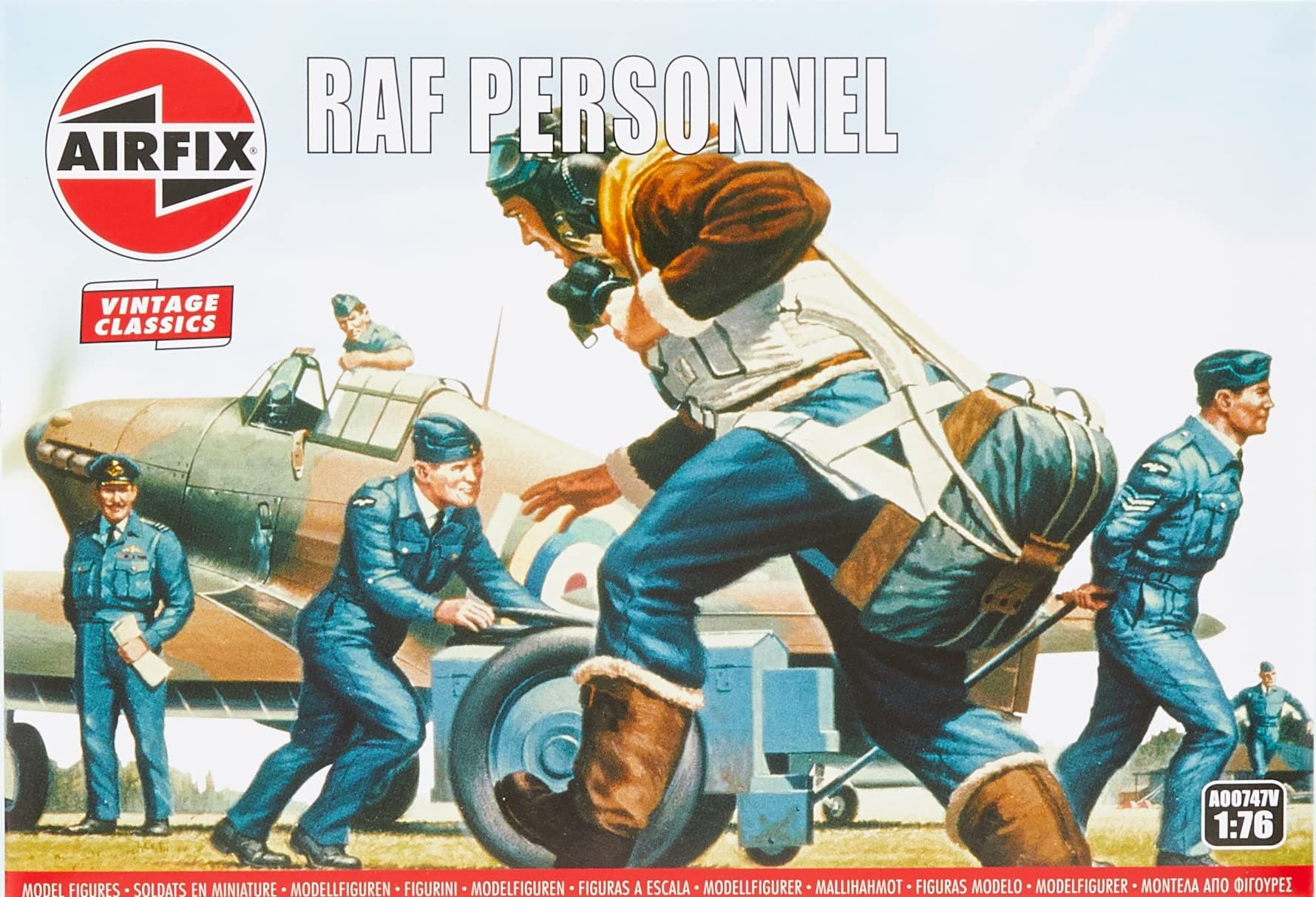 Model Figures Set - A00747V RAF Personnel - Model Building Kit Accessories, Plastic Model Kits for Adults & Children 8+, Set Includes 48 Unpainted Figures - Accessory for Dioramas