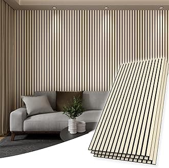 Elvone 2PCS Wood Wall Panels, 3D Fluted Sound Absorbing Slat Wall Paneling in Oak, Wood Finish Sound Proof for Wall and Ceiling 47.2" x23.6"/ Sheet
