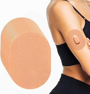 Leng Ke 20 Pack Dexcom G6 Adhesive Patches Waterproof - Long Stay Dexcom G6 Overpatch with No Glue in The Center, Pre-Cut Back Paper CGM Tape for G6 (Tan)