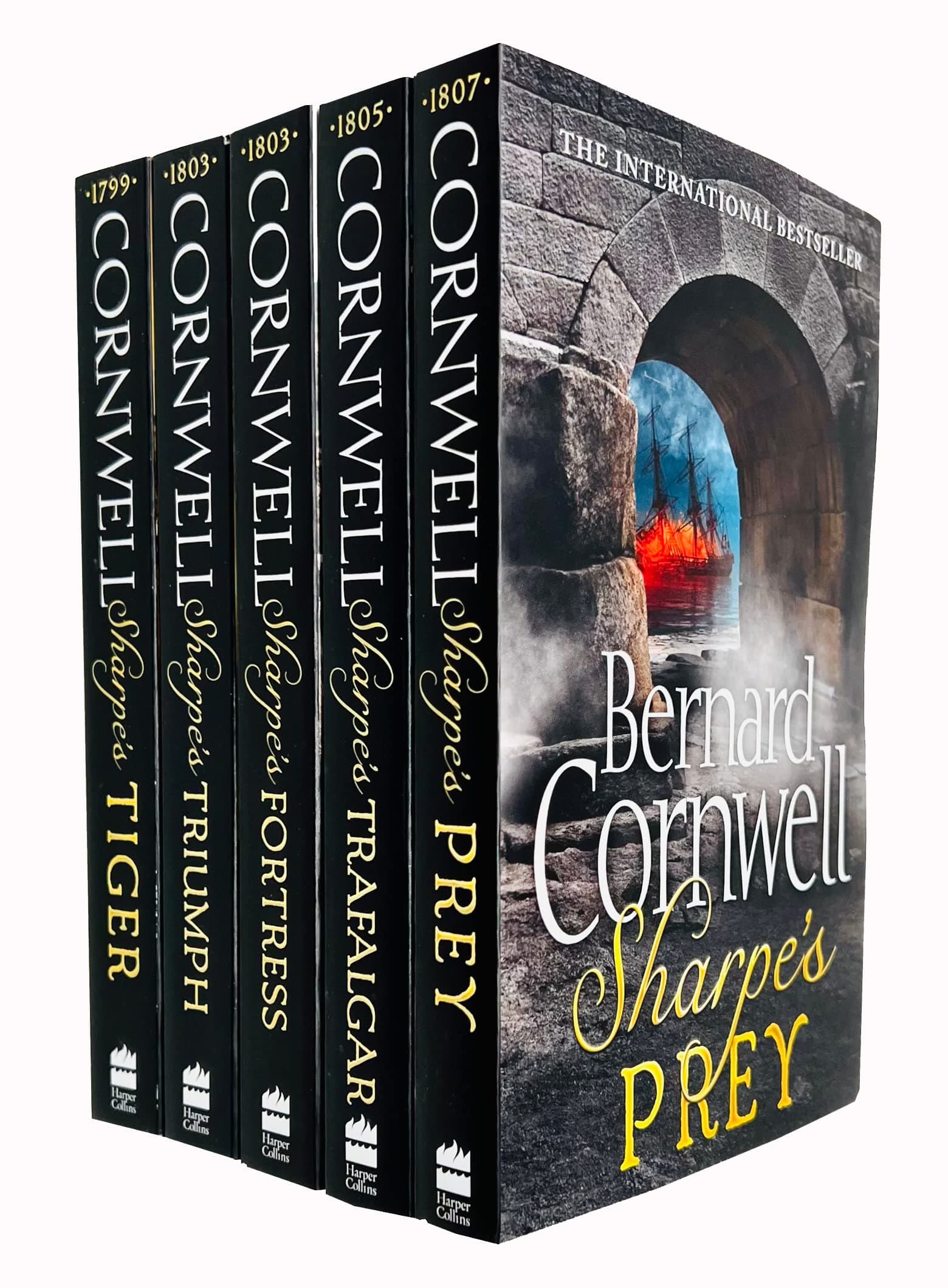 Bernard Cornwell's Richard Sharpe's Series 1 to 5 Books Set (Prey, Trafalgar, Fortress, Triumph, Tiger)