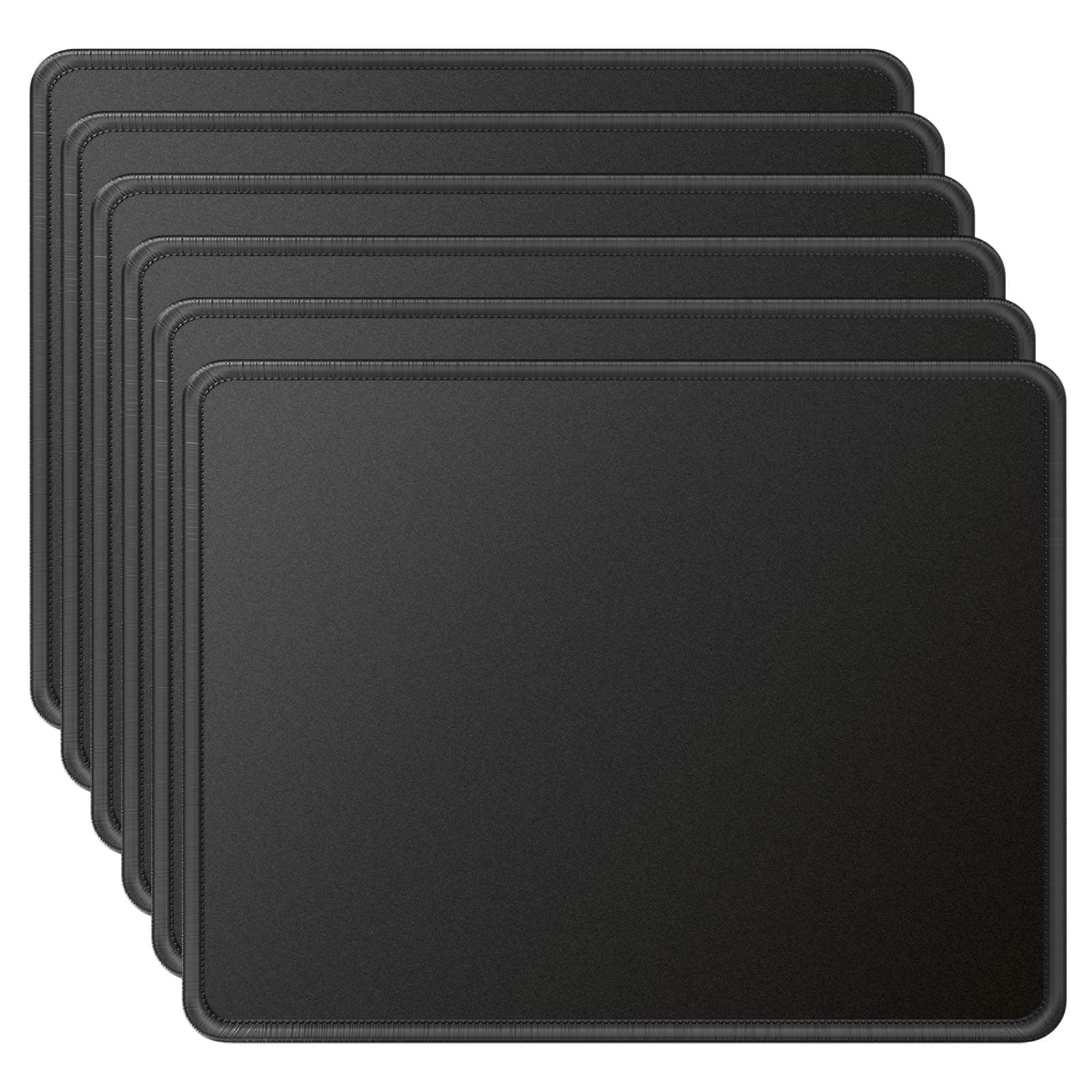 Mouse Pad 6-Pack [30% Larger] with Anti-Fray Stitched Edges, Premium Waterproof Surface, Non-Slip Rubber Base, Computer & Gaming Mouse Mat for Laptop, Office & Home, 8.5 x 11 in, Black