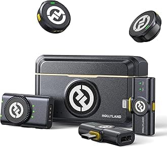 DGP Mobile 2024 Gold Award: HOLLYLAND Lark M2 - Wireless Microphone - Pin Microphone - Lightweight 9g - 48Khz / 24Bit - Phone Series / Android / Camera Compatible - 300m Transfer Distance