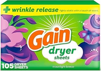 dryer sheets, 105 Count, Moonlight Breeze Scent, Laundry Fabric Softener Sheets with 2-in-1 Aromaboost Plus Softness