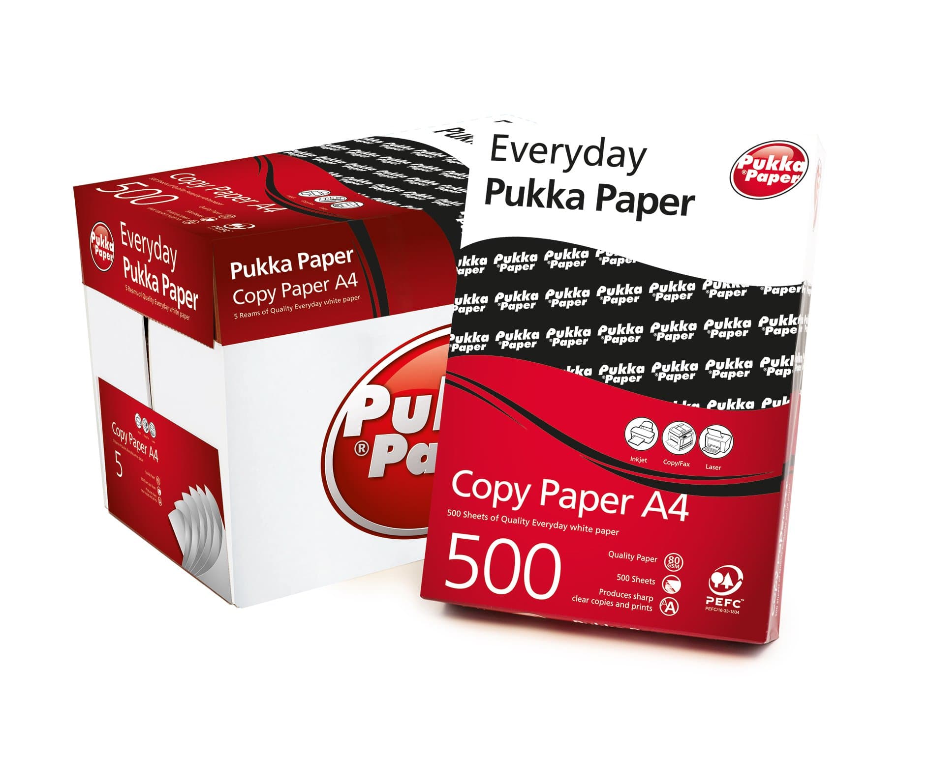 Pukka Everyday A4 White Copy Paper 80gsm - 500 sheets (1 Ream)