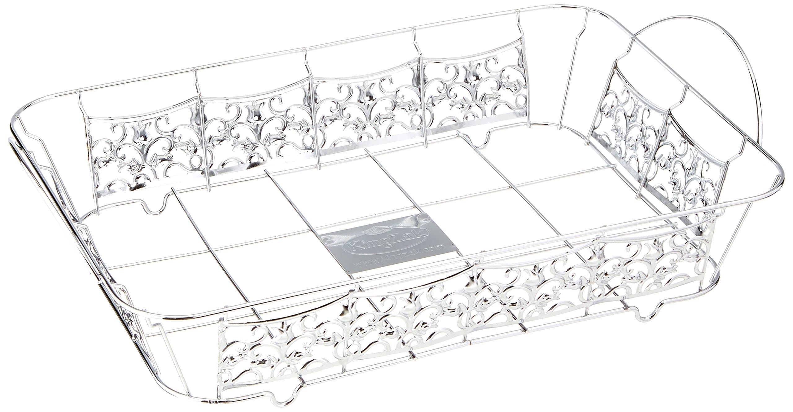 Hanna K. Signature Roaster Size Silver Wire Pan Holder 1 Pc, Chrome