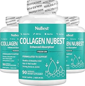 NuBest Collagen Collagen Peptides - Collagen Pills for Adults for Hair Growth, Strong Nails, Skin Health - Premium Collagen for Hair, Vitamin for Nails - 1500 mg Collagen Per Serving - 3 Pack