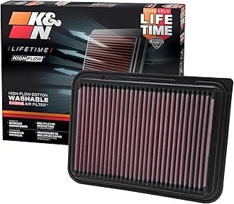 K&N High-Flow Original Lifetime Engine Air Filter: Increase Power: Premium, Washable: Compatible with Pontiac/Scion/Toyota: (See Product Description for Select Models) 33-2360