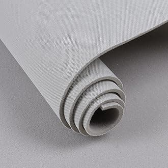 Headliner Fabric Mesh Type with 1/9"(3mm) Foam Backed 36" L×60" W Mesh Material Car Headliner Fabric Thickened Foam for Automotive Boat Home Ceiling Interior Replacement Repair, Light-Gray