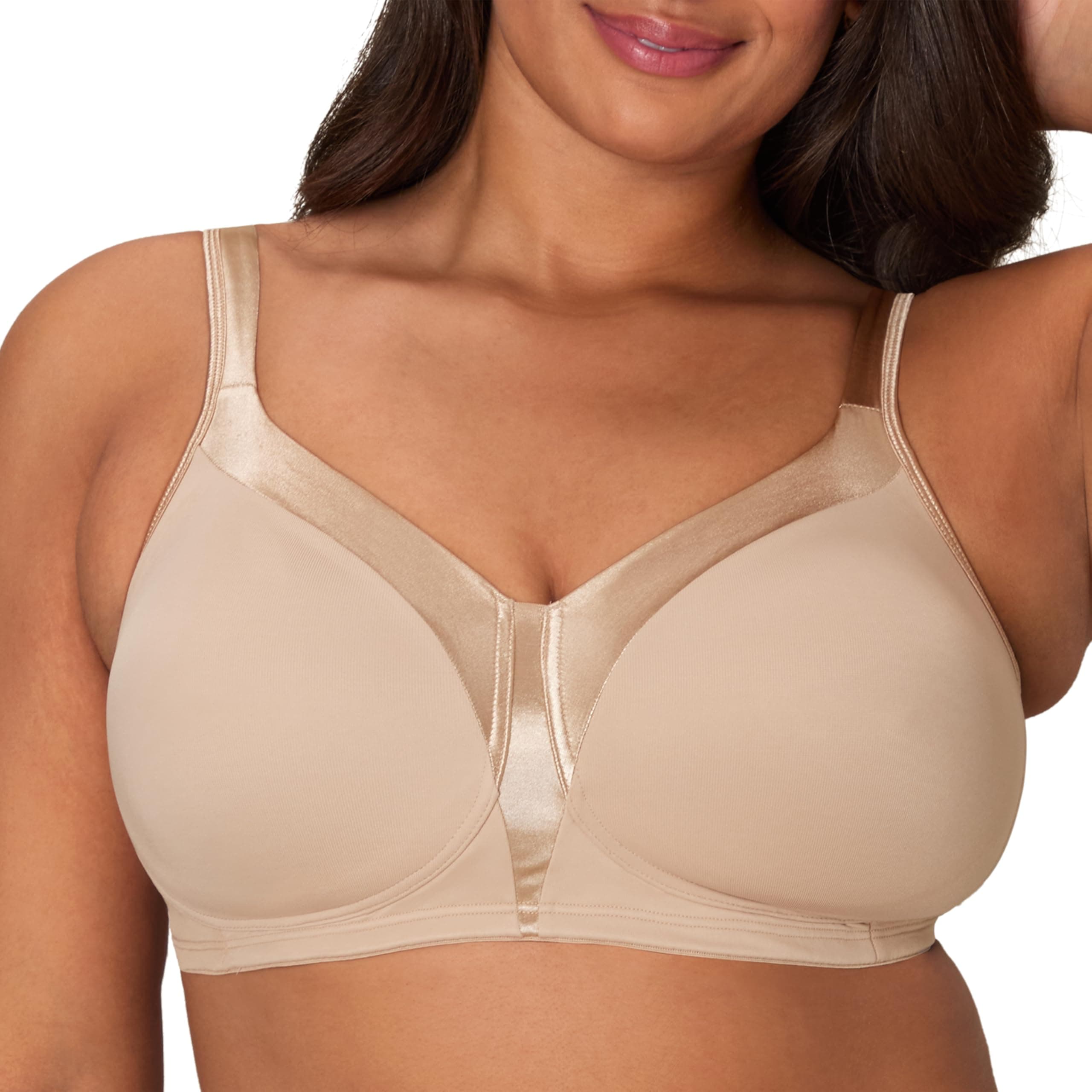 Women's Wireless Bra, 18 Hour Plus-Size T-Shirt Bras Available, Smoothing, Full Coverage, 4803, Single or 2-Pack