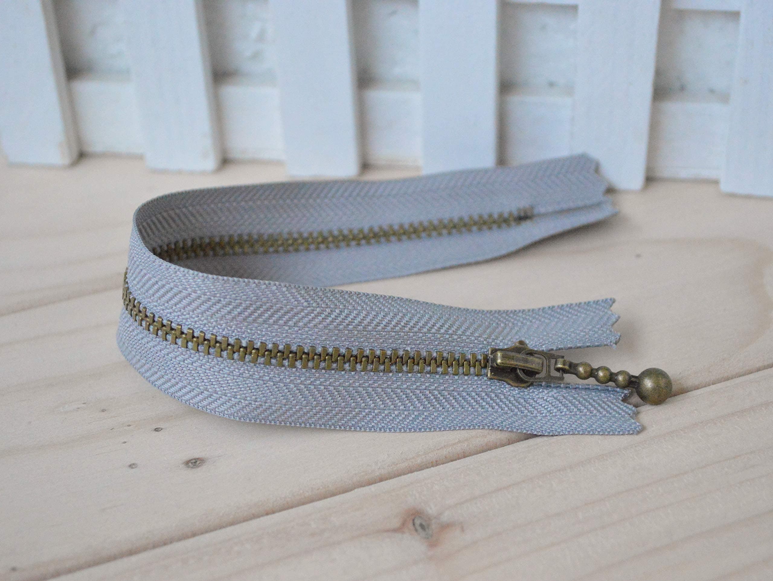 10pcs 3# 12cm / 4.7" Zipper Close-end Metal Zip Closure for Sewing Repair Kit Tools Garment Purse Bags Accessories (Antique Brass - Gray)