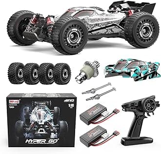 - HYPER GO H16PL 1/16 RTR Fast Brushless RC Buggy for Adults, Max 38 mph RC Truck, 4WD High Speed Racing Car with 2S 2000 mAh Battery for RC Basher