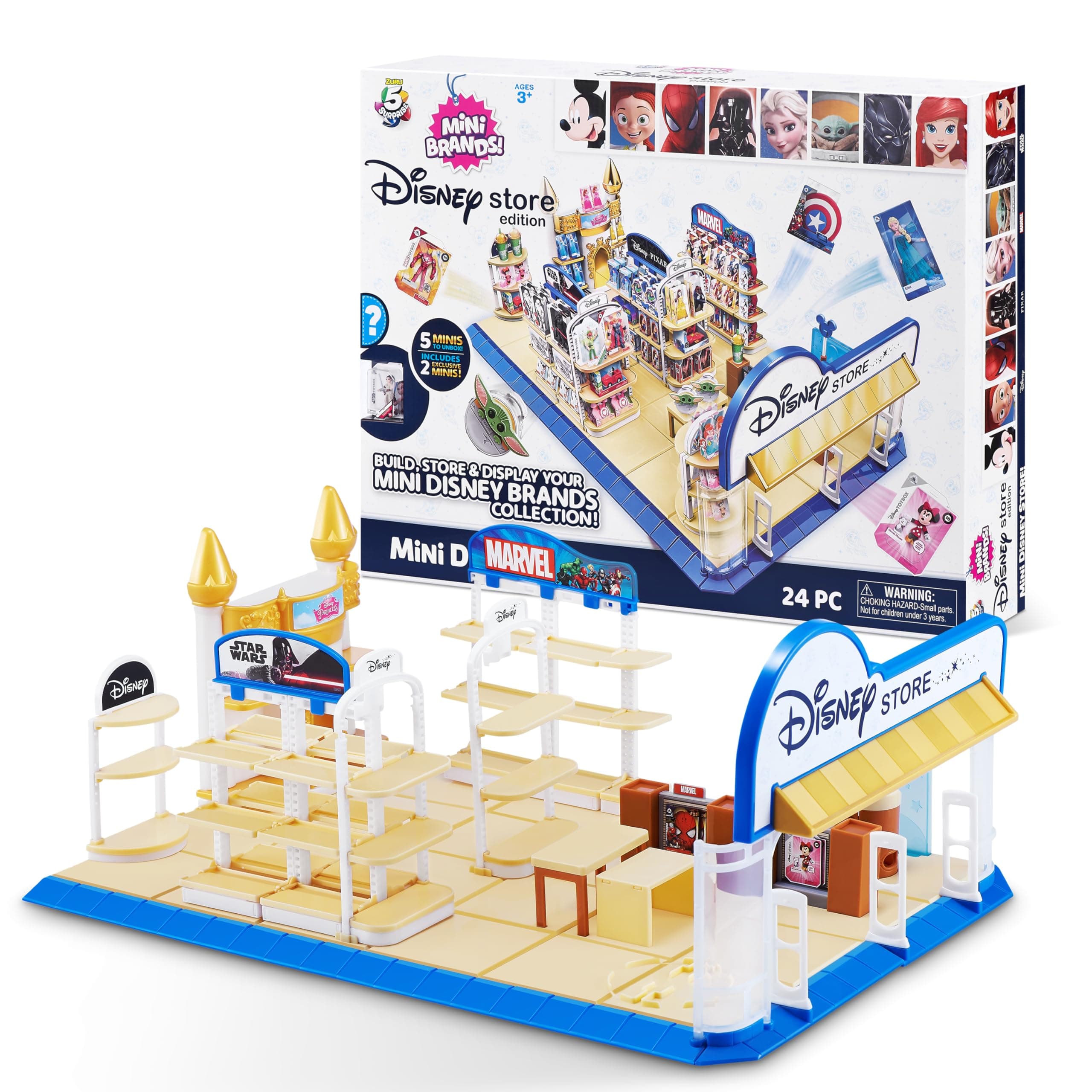 5 Surprise Disney Toy Store Playset by Zuru - Includes 5 Exclusive Mini's, Store and Display Collectibles for Kids, Teens, and Adults