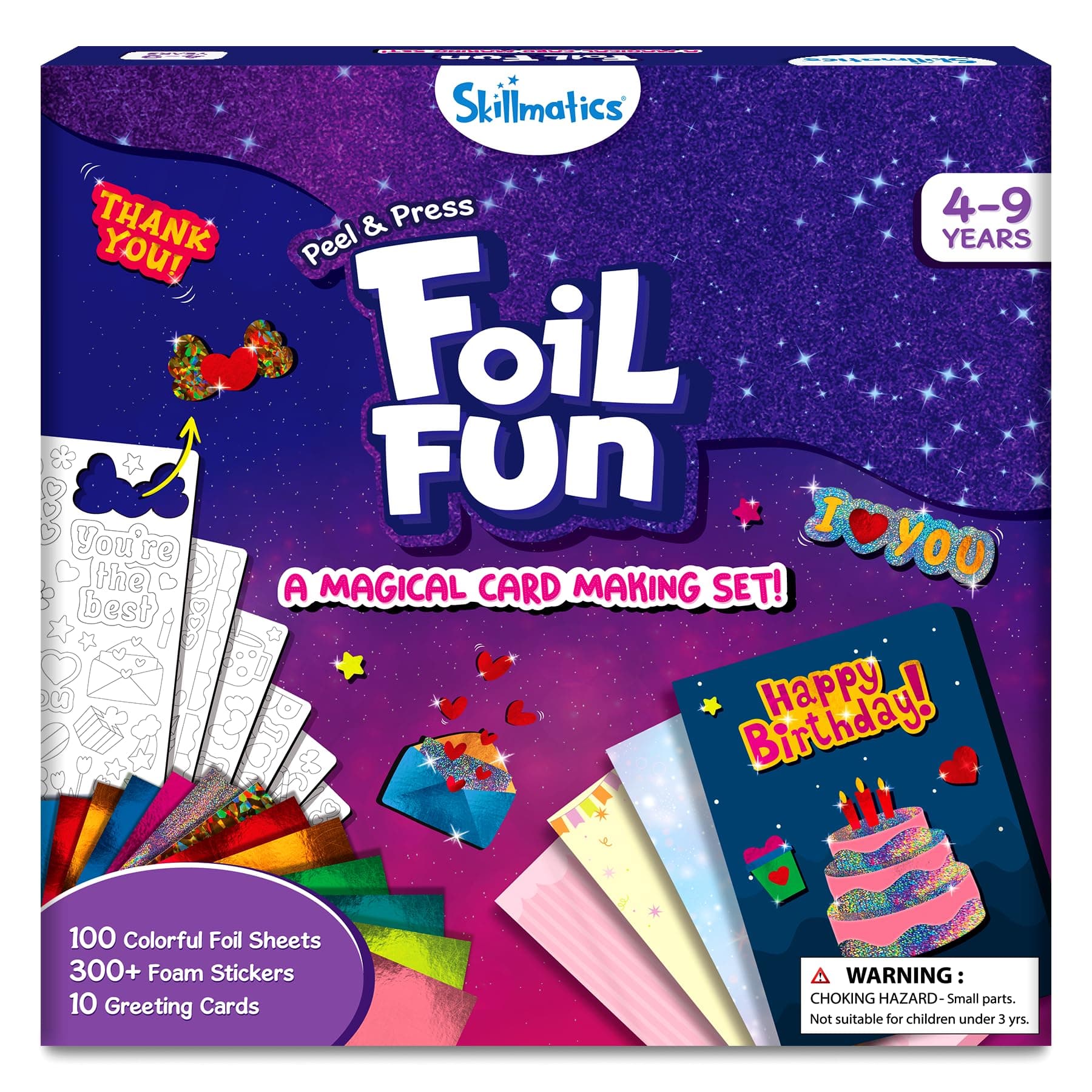Skillmatics Foil Fun - Card Making Set, No Mess Art for Kids, Craft Kits & Supplies, DIY Creative Activity, Gifts for Girls & Boys Ages 4, 5, 6, 7, 8, 9