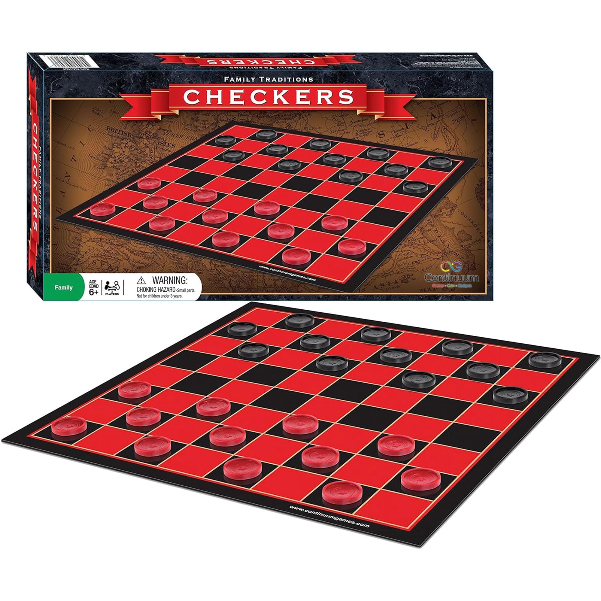 Continuum Games Checkers Family Traditions Board