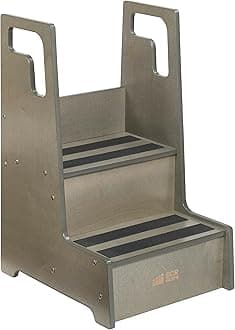 ECR4KidsECR4Kids Reach-Up Step Stool with Handles, Children's Furniture, Grey Wash