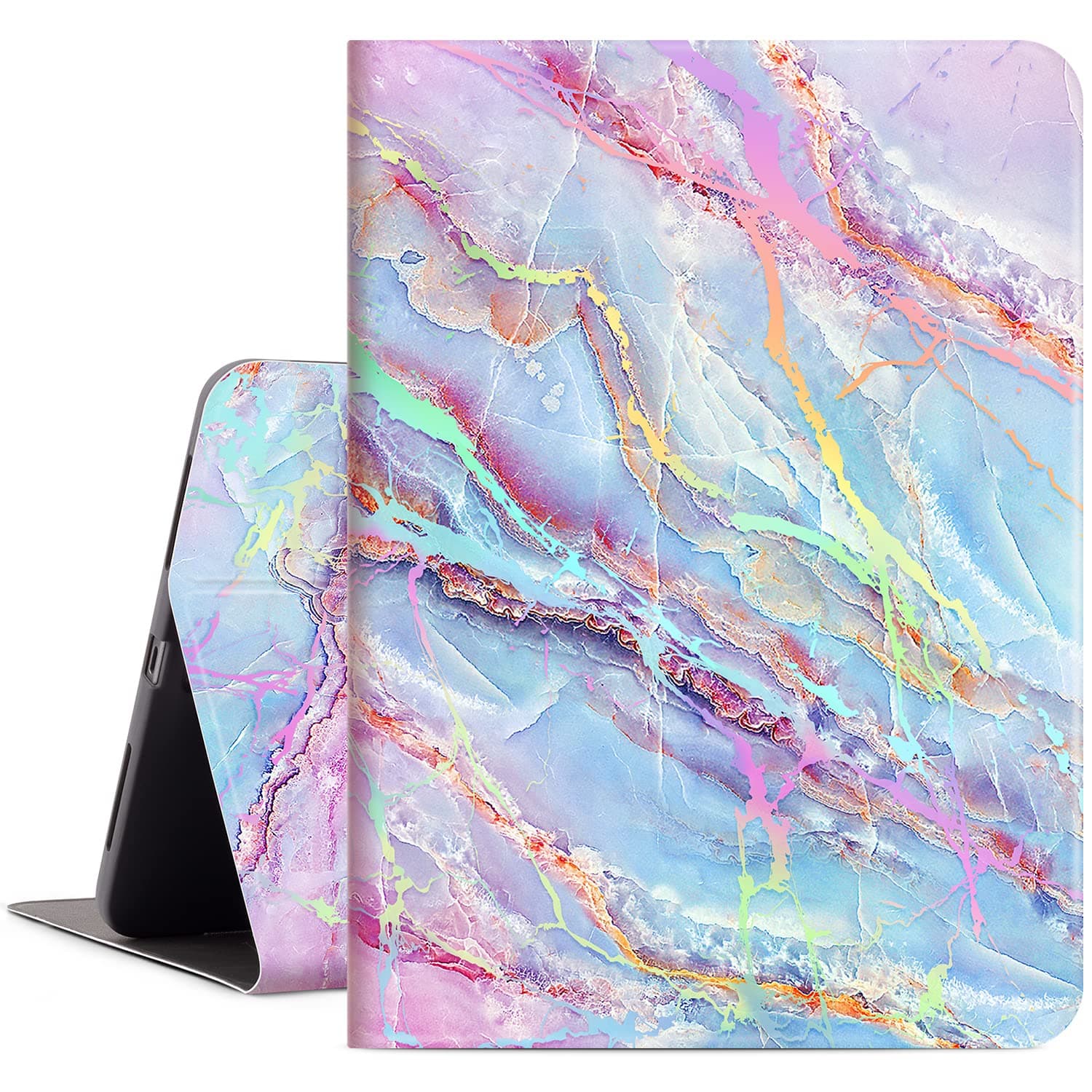 iPad Air 11 Inch Case M3/M2 (2025/2024), Case for iPad Air 5th/4th Generation 10.9 Inch, case for iPad air 11-inch Kids Women Men Multi-Angle View Adjustable Stand Auto Wake/Sleep,Holographic Marble