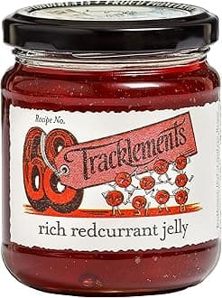 Tracklements Rich Redcurrent Jelly, The Ideal Condiment for Soft Cheese, Lamb, Gammon and Gamey Meats, Vegetarian and Vegan Friendly, Gluten Free, 220g Jar