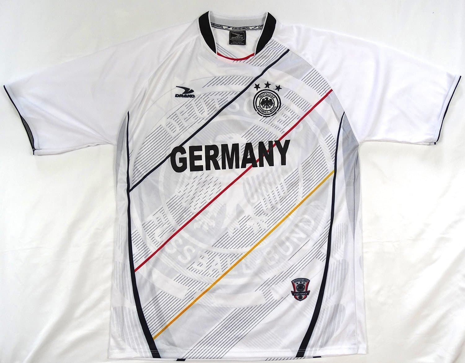 Drako Germany White Jersey World Cup 2014 "One Size" = Men's Large